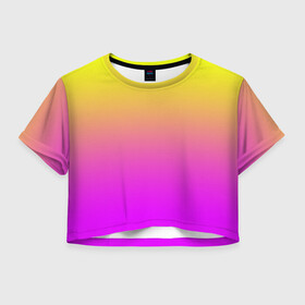 Женская футболка Crop-top 3D с принтом Яркий рассвет в городе Новоалтайск, 100% полиэстер | круглая горловина, длина футболки до линии талии, рукава с отворотами | градиент | желтый | перелив | переход | рассвет | розовый | сереневый | сиреневый | солнце | феолетовый | фиолетовый | цвета | яркий