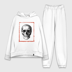 Женский костюм хлопок Oversize с принтом Костян в городе Новоалтайск,  |  | frame | skeleton | skull | рамка | скелет