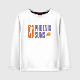 Детский лонгслив хлопок с принтом NBA - Suns в городе Новоалтайск, 100% хлопок | круглый вырез горловины, полуприлегающий силуэт, длина до линии бедер | basketball | mvp | nba | phoenix | sport | streetball | suns | аризона | баскетбол | игра | крис пол | мяч | нба | санс | спорт | стритбол | тренер | финикс | чемпион