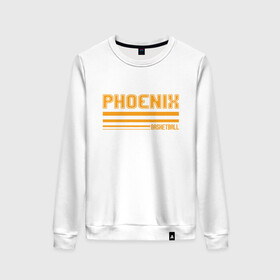 Женский свитшот хлопок с принтом Phoenix Basketball в городе Новоалтайск, 100% хлопок | прямой крой, круглый вырез, на манжетах и по низу широкая трикотажная резинка  | basketball | mvp | nba | phoenix | sport | streetball | suns | аризона | баскетбол | игра | крис пол | мяч | нба | санс | спорт | стритбол | тренер | финикс | чемпион