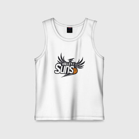 Детская майка хлопок с принтом Valley Of The Suns в городе Новоалтайск,  |  | basketball | mvp | nba | phoenix | sport | streetball | suns | аризона | баскетбол | игра | крис пол | мяч | нба | санс | спорт | стритбол | тренер | финикс | чемпион
