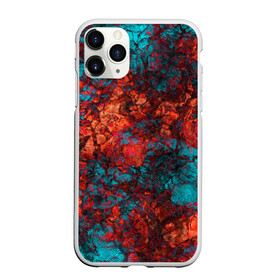 Чехол для iPhone 11 Pro матовый с принтом Текстура камня  в городе Новоалтайск, Силикон |  | извержение | каменный узор | камень | красный | лава | модный | оранжевый | синий | современный | узор камня