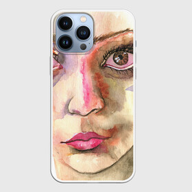 Чехол для iPhone 13 Pro Max с принтом Девушка портрет акварелью в городе Новоалтайск,  |  | Тематика изображения на принте: акварель | девушка | девушкам | плач | портрет | слезы | фиолетовые волосы