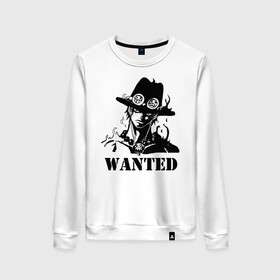 Женский свитшот хлопок с принтом Портгас Д. Эйс в розыске One Piece в городе Новоалтайск, 100% хлопок | прямой крой, круглый вырез, на манжетах и по низу широкая трикотажная резинка  | anime | manga | one piece | whitebeard pirates | аниме | бандит | большой куш | ван пис | вон пис | гол д. эйс | командир 2 ой дивизии | король пиратов | манга | пират | пираты белой бороды | пираты белоуса | портгас д. эйс