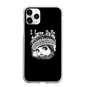 Чехол для iPhone 11 Pro матовый Кукла черно белый фон: в городе Новоалтайск, Силикон | | белый | девочка | для детей | иллюстрация | кукла | кукла блайз | набросок | портрет | фото | фото куклы | черный
