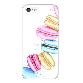 Чехол для iPhone 5/5S матовый с принтом Macarons. Нежный десерт в городе Новоалтайск, Силикон | Область печати: задняя сторона чехла, без боковых панелей | Тематика изображения на принте: акварель | акварельные | десерт | десерты | макаронс | макаруны | пирожное | пирожные | разноцветные | сладости