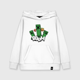 Детская толстовка хлопок с принтом Криперы (Creepers) и Динамит в городе Новоалтайск, 100% хлопок | Круглый горловой вырез, эластичные манжеты, пояс, капюшен | Тематика изображения на принте: boom | creep | creeper | creepers | maincraft | mob | pixel | tnt | unit | бах | бокс | бум | взрыв | динамит | крип | крипер | криппер | маинкрафт | майнкрафт | моб | персонаж | пиксели | тнт