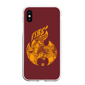 Чехол для iPhone XS Max матовый с принтом Покемоны огня в городе Новоалтайск, Силикон | Область печати: задняя сторона чехла, без боковых панелей | anime | pokemon | poket monster | poketmon | аниме | анимэ | дракон | дракончик | карманные монстры | покемон | чермандер