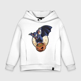 Детское худи Oversize хлопок с принтом Halloween в городе Новоалтайск, френч-терри — 70% хлопок, 30% полиэстер. Мягкий теплый начес внутри —100% хлопок | боковые карманы, эластичные манжеты и нижняя кромка, капюшон на магнитной кнопке | bat | eyes | flight | halloween | holiday | jaw | moon | pumpkin | smile | wings | глаза | крылья | летучая мышь | луна | пасть | полёт | праздник | тыква | улыбка | хэллоуин
