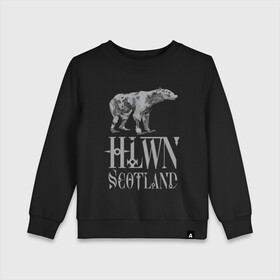 Детский свитшот хлопок с принтом Halloween Scotland в городе Новоалтайск, 100% хлопок | круглый вырез горловины, эластичные манжеты, пояс и воротник | bear | halloween | scotland | zombie | зомби | медведь | хэллоуин | шотландия.