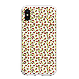 Чехол для iPhone XS Max матовый с принтом Божьи коровки на белом фоне в городе Новоалтайск, Силикон | Область печати: задняя сторона чехла, без боковых панелей | Тематика изображения на принте: autumn | beetles | childrens | green | hide and seek | insects | ladybugs | leaves | play | print | red | summer | watch | yellow | божьи коровки | детский | желтые | жуки | зеленые | играют | красные | лето | листья | насекомые | осень | принт | прятки |