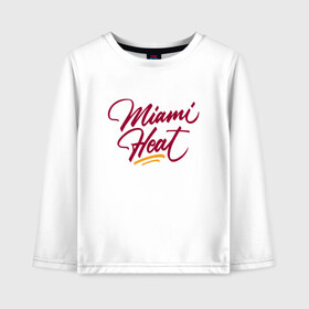 Детский лонгслив хлопок с принтом Miami Heat (NBA) в городе Новоалтайск, 100% хлопок | круглый вырез горловины, полуприлегающий силуэт, длина до линии бедер | basketball | miami heat | mvp | nba | sport | streetball | wade | баскетбол | батлер | дуэйн уэйд | игра | майами хит | мяч | нба | спорт | стритбол | тренер | чемпион