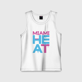 Детская майка хлопок с принтом Heat Basketball в городе Новоалтайск,  |  | basketball | miami heat | mvp | nba | sport | streetball | wade | баскетбол | батлер | дуэйн уэйд | игра | майами хит | мяч | нба | спорт | стритбол | тренер | чемпион