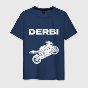 Мужская футболка хлопок с принтом DERBI / ДЕРБИ / MOTO в городе Новоалтайск, 100% хлопок | прямой крой, круглый вырез горловины, длина до линии бедер, слегка спущенное плечо. | derbi | gp1 | motorcycle | motosport | predator | racing | senda | speed | sport | байк | гонки | двигатель | дерби | мото | мотокросс | мотоспорт | мототриал | мотоцикл | предатор. | сенда | скорость | спорт