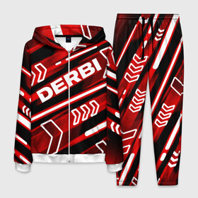 Мужской костюм 3D с принтом DERBI / ДЕРБИ / SPORT в городе Новоалтайск, 100% полиэстер | Манжеты и пояс оформлены тканевой резинкой, двухслойный капюшон со шнурком для регулировки, карманы спереди | derbi | gp1 | motorcycle | motosport | predator | racing | senda | speed | sport | байк | гонки | двигатель | дерби | мото | мотокросс | мотоспорт | мототриал | мотоцикл | предатор. | сенда | скорость | спорт