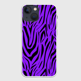 Чехол для iPhone 13 mini с принтом Абстрактный узор зебра в городе Новоалтайск,  |  | абстрактный | женский | зебра | креативный | модный | полосы | популярный | современный | черный и фиолетовый