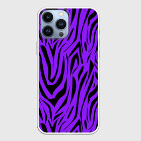 Чехол для iPhone 13 Pro Max с принтом Абстрактный узор зебра в городе Новоалтайск,  |  | Тематика изображения на принте: абстрактный | женский | зебра | креативный | модный | полосы | популярный | современный | черный и фиолетовый