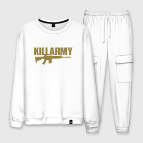 Мужской костюм хлопок с принтом Killarmy в городе Новоалтайск, 100% хлопок | на свитшоте круглая горловина, мягкая резинка по низу. Брюки заужены к низу, на них два вида карманов: два “обычных” по бокам и два объемных, с клапанами, расположенные ниже линии бедра. Брюки с мягкой трикотажной резинкой на поясе и по низу штанин. В поясе для дополнительного комфорта — широкие завязки | black | cream | gza | hip hop | killarmy | method man | music | new york | odb | old school | rap | rza | wu tang | wu tang clan | аудио | винил | ву тэнг | граффити | диджей | кассета | микрофон | музыка | нью йорк | пластинка | рэ
