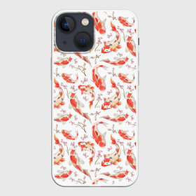 Чехол для iPhone 13 mini с принтом Радужные карпы в городе Новоалтайск,  |  | восток | карпы | узор | цветы | япония