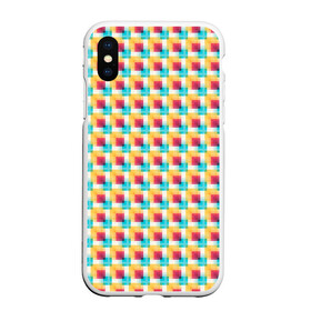 Чехол для iPhone XS Max матовый с принтом Красочные кубы в городе Новоалтайск, Силикон | Область печати: задняя сторона чехла, без боковых панелей | Тематика изображения на принте: квадраты | кубы | паттерн | пиксели | разноцветный