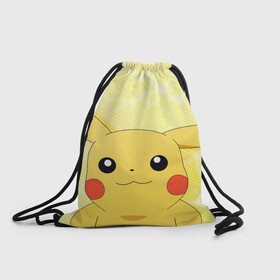 Рюкзак-мешок 3D с принтом Sweet Pikachu в городе Новоалтайск, 100% полиэстер | плотность ткани — 200 г/м2, размер — 35 х 45 см; лямки — толстые шнурки, застежка на шнуровке, без карманов и подкладки | anime | pikachu | pokemon | poket monster | poketmon | аниме | анимэ | карманные монстры | пикачу | покемон
