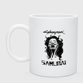 Кружка керамическая с принтом SAMURAI | CYBERPUNK 2077 в городе Новоалтайск, керамика | объем — 330 мл, диаметр — 80 мм. Принт наносится на бока кружки, можно сделать два разных изображения | Тематика изображения на принте: cd project red | cyberpunk 2077 | demon | keanu reeves | samurai | vi | арасака | ви | демон | киану ривз | киберпанк 2077 | найт сити | самураи