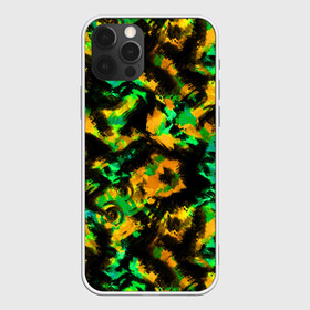 Чехол для iPhone 12 Pro Max с принтом Абстрактный желто-зеленый узор в городе Новоалтайск, Силикон |  | абстрактный | желтый | зеленый | камуфляж | мужской | популярный | размытый узор | современный | черный
