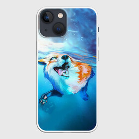 Чехол для iPhone 13 mini с принтом ПЛЫВУЩАЯ ЛИСИЧКА в городе Новоалтайск,  |  | animal | art | fox | swim | water | вода | животные | звери | красота | лиса | лисичка | плутовка | река | рисунок | рыжая | фыр фыр