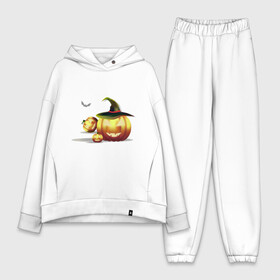 Женский костюм хлопок Oversize с принтом Halloween в городе Новоалтайск,  |  | halloween | октябрь | тыква | тыква в шляпе | тыквы на хэллоуин | хэллоуин