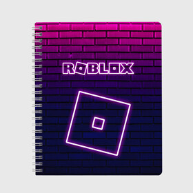 Тетрадь с принтом ROBLOX / РОБЛОКС / НЕОН в городе Новоалтайск, 100% бумага | 48 листов, плотность листов — 60 г/м2, плотность картонной обложки — 250 г/м2. Листы скреплены сбоку удобной пружинной спиралью. Уголки страниц и обложки скругленные. Цвет линий — светло-серый
 | adopt me | all star tower | anime fighters simulator | blox fruits | noob | piggy | roblox | roblox games | roblox piggy | игра роблокс | нуб | пигги | роблокс | роблокс пигги | робукс | усынови меня.