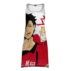 Платье-майка 3D с принтом Куроо и Кенма, Haikyuu!! в городе Новоалтайск, 100% полиэстер | полуприлегающий силуэт, широкие бретели, круглый вырез горловины, удлиненный подол сзади. | haikyuu | kozume kenma | kuroo tetsuro | аниме | волейбол | кенма козуме | куроо и кенма | куроо тецуро | манга | некома