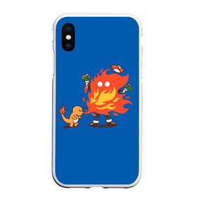 Чехол для iPhone XS Max матовый с принтом Строптивый Чермандер в городе Новоалтайск, Силикон | Область печати: задняя сторона чехла, без боковых панелей | anime | pokemon | poket monster | poketmon | аниме | анимэ | дракон | дракончик | карманные монстры | покемон | чермандер