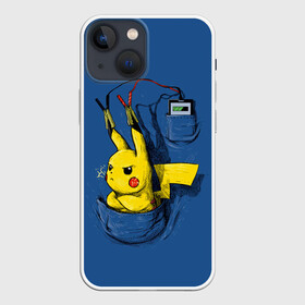 Чехол для iPhone 13 mini с принтом Пикачу   зарядка в городе Новоалтайск,  |  | anime | pikachu | pokemon | poket monster | poketmon | аниме | анимэ | карманные монстры | пикачу | покемон