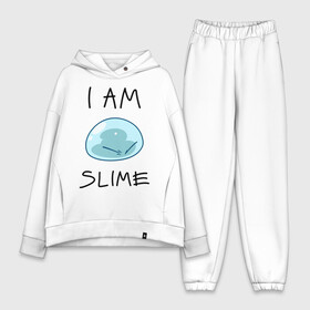 Женский костюм хлопок Oversize с принтом I AM SLIME в городе Новоалтайск,  |  | slime isekai | tensura | that time i got reincarnated as a slime | аниме | манга | о моём перерождении в слизь | римуру темпест | сатору миками | слайм | слизень