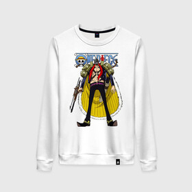 Женский свитшот хлопок с принтом Дюваль One Piece. Большой куш в городе Новоалтайск, 100% хлопок | прямой крой, круглый вырез, на манжетах и по низу широкая трикотажная резинка  | anime | duval | manga | one piece | tetsu kamen no dyubaru | аниме | большой куш | ван пис | вон пис | дюваль | железная маска | король пиратов | красавчик | лидер команды | манга | наездники летучих рыб