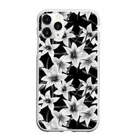 Чехол для iPhone 11 Pro матовый с принтом Лилии черно-белые  в городе Новоалтайск, Силикон |  | белые лилии | лето | лилии | монохромный | современный | цветочный | цветы | черный и белый