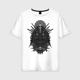 Женская футболка хлопок Oversize с принтом Hunt Showdown Костяной Доктор в городе Новоалтайск, 100% хлопок | свободный крой, круглый ворот, спущенный рукав, длина до линии бедер
 | bone doctor | demon | games | hunt showdown | monster | skull | weapon | zombie | демон | зомби | игры | костяной доктор | монстр | оружие | череп
