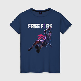 Женская футболка хлопок с принтом Фри фаер | Free fire в городе Новоалтайск, 100% хлопок | прямой крой, круглый вырез горловины, длина до линии бедер, слегка спущенное плечо | ff | free fire | freefire | garena | гарена | логотип | нож | персонаж | прыжок | фре фаер | фри фаер | фри файр | фрифаер | фрифайр | фф | человек