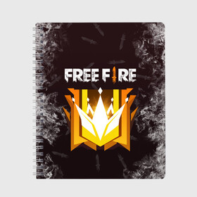 Тетрадь с принтом Free Fire | Фри фаер в городе Новоалтайск, 100% бумага | 48 листов, плотность листов — 60 г/м2, плотность картонной обложки — 250 г/м2. Листы скреплены сбоку удобной пружинной спиралью. Уголки страниц и обложки скругленные. Цвет линий — светло-серый
 | ff | free fire | freefire | garena | grand master | master | гарена | гранд мастер | грандмастер | лига | мастер | паттерн | текстура | фре фаер | фри фаер | фри файр | фрифайр | фф