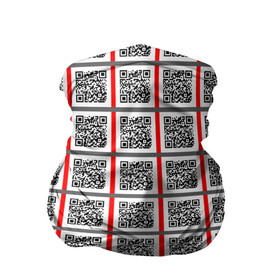 Бандана-труба 3D с принтом Почитай Игнатова QR в городе Новоалтайск, 100% полиэстер, ткань с особыми свойствами — Activecool | плотность 150‒180 г/м2; хорошо тянется, но сохраняет форму | code | qr | square | квадраты | клетка | код | узор