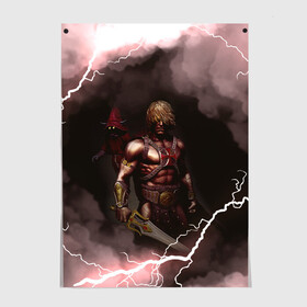 Постер с принтом HE-MAN и ORKO | Masters of the Universe (Z) в городе Новоалтайск, 100% бумага
 | бумага, плотность 150 мг. Матовая, но за счет высокого коэффициента гладкости имеет небольшой блеск и дает на свету блики, но в отличии от глянцевой бумаги не покрыта лаком | he man | masters of the universe | mult | orka | orko | she ra | властелины вселенной | мульт | мультфильм | орка | орко | хи ман | хи мен | хи мэн