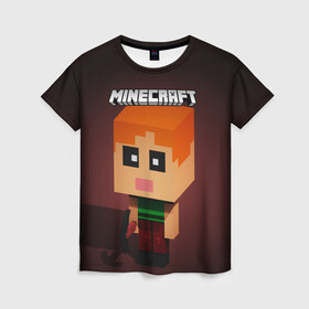 Женская футболка 3D с принтом MINECRAFT | МАЙНКРАФТ (Z) в городе Новоалтайск, 100% полиэфир ( синтетическое хлопкоподобное полотно) | прямой крой, круглый вырез горловины, длина до линии бедер | block | creeper | cube | minecraft | minecraft nature | minecraft skin | minectaft skins | mobs | pixel | tnt | underground | блок | геометрия | крафт | крипер | кубики | майнкрафт | пиксели | тнт