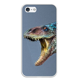 Чехол для iPhone 5/5S матовый с принтом Хищный динозавр | Dino (Z) в городе Новоалтайск, Силикон | Область печати: задняя сторона чехла, без боковых панелей | dino | dinosauria | дино | динозавр | парк юрского | хищный динозавр | чудовище | юрский период | ящер | ящерица