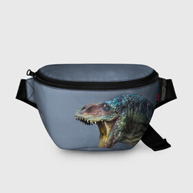 Поясная сумка 3D с принтом Хищный динозавр | Dino (Z) в городе Новоалтайск, 100% полиэстер | плотная ткань, ремень с регулируемой длиной, внутри несколько карманов для мелочей, основное отделение и карман с обратной стороны сумки застегиваются на молнию | dino | dinosauria | дино | динозавр | парк юрского | хищный динозавр | чудовище | юрский период | ящер | ящерица
