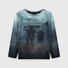 Детский лонгслив 3D с принтом Darksiders | Гнев Войны (Z) в городе Новоалтайск, 100% полиэстер | длинные рукава, круглый вырез горловины, полуприлегающий силуэт
 | azrael | darksiders | darksiders 2 | darksiders 3 | griever | silitha | tiamat | ulthane | vulgrim | wrath of war | всадник апокалипсиса | гнев войны | обугленный совет | руина | ультэйн | чёрный молот