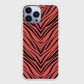 Чехол для iPhone 13 Pro Max с принтом Полосатый тигровый узор в городе Новоалтайск,  |  | Тематика изображения на принте: абстрактный | коричневый | модный | оранжево коричневый | полосатый узор | терракотовый | тигровый | топовый