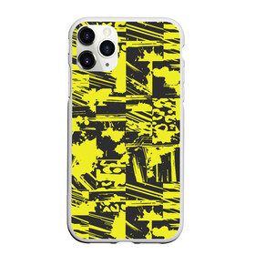 Чехол для iPhone 11 Pro Max матовый с принтом Желтая текстура в городе Новоалтайск, Силикон |  | Тематика изображения на принте: желтый | линии | паттерн | пятна | спорт | текстура | черный