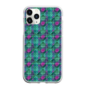 Чехол для iPhone 11 Pro Max матовый с принтом Бирюзовый клетчатый узор в городе Новоалтайск, Силикон |  | Тематика изображения на принте: абстрактный | бирюзовый | клетка | модный | плед | разноцветный плед | современный | шотландка