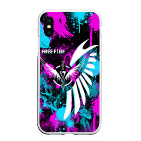 Чехол для iPhone XS Max матовый с принтом FREE FIRE NEON в городе Новоалтайск, Силикон | Область печати: задняя сторона чехла, без боковых панелей | ff | free fire | game | gamer | games | garena | neon | pro gamer | брызги | гарена | гексагон | игра | кляксы | краски | неон | текстура | фри фаер | фф | цвета