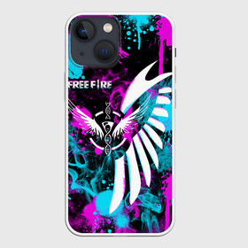 Чехол для iPhone 13 mini с принтом FREE FIRE NEON в городе Новоалтайск,  |  | ff | free fire | game | gamer | games | garena | neon | pro gamer | брызги | гарена | гексагон | игра | кляксы | краски | неон | текстура | фри фаер | фф | цвета